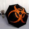 1pc Biohazard Symbol Automatic Folding Umbrella, 8 Ribs for All-Season Use, Portable for Travel & Outdoor Activities, Playful Design A0819083