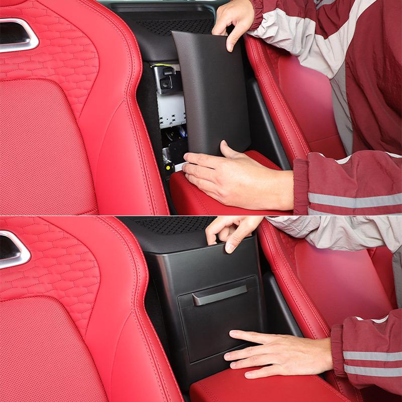 For Jaguar F-TYPE 2013-2025 ABS Black Car Armrest Box Rear Storage Box Multi functional Storage Box Car Interior Accessories