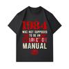 Men's 100% Cotton Crew Neck Short Sleeve T-Shirt, 1984 Not An Instruction Manual Orwell Inspired Vintage Printed Casual Loose Fit Tee for Daily Wear