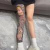 Full Leg Fake Tattoo Socks Printed Tights Cycling Fishing Elastic Socks Cool Personalized Driving Sun-proof Sexy Stockings