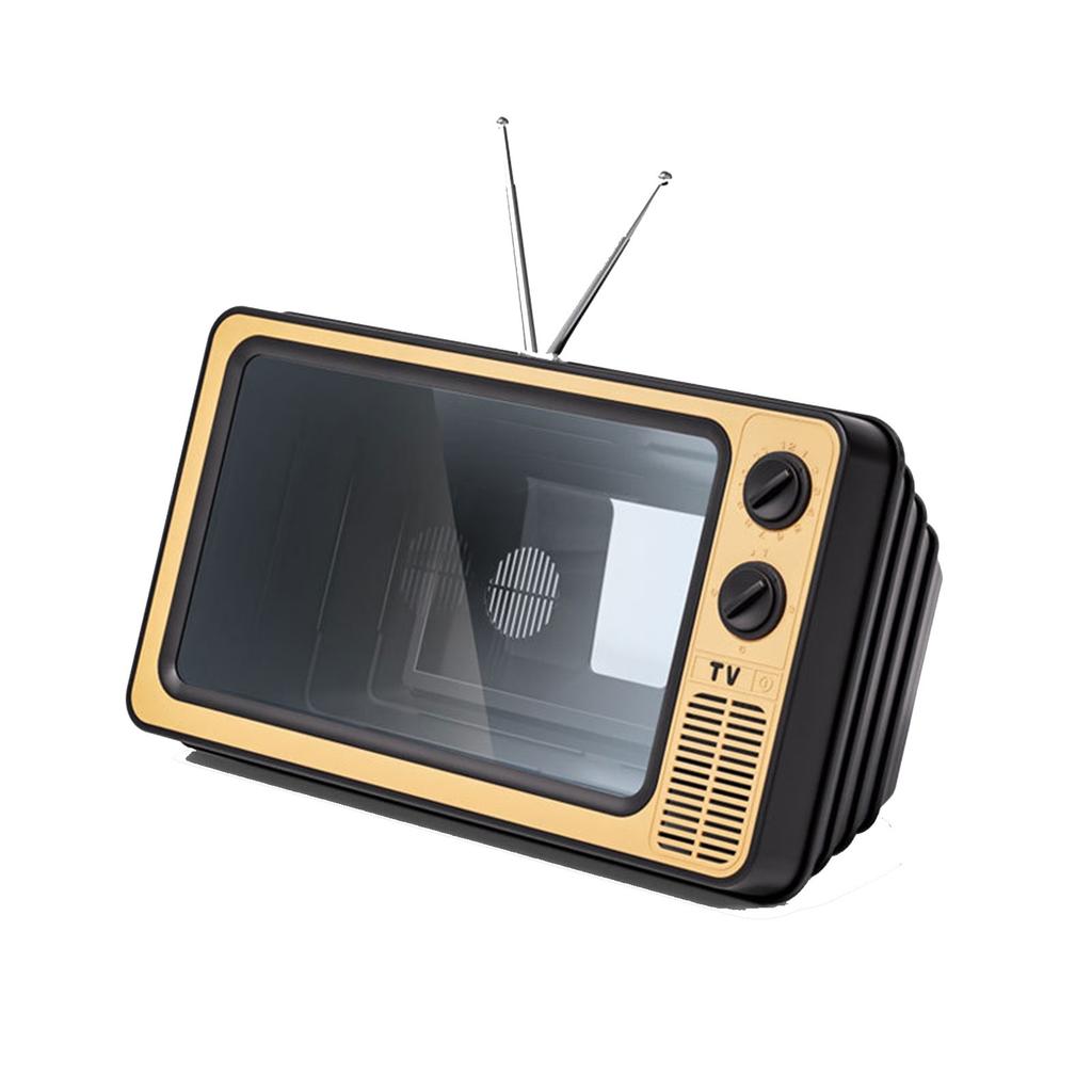 Ornament, Retro Tv 3D Screen Magnifier Tv Desktop Tv Mobile Screen Magnifier Retro Creative Mobile Phone Stand Home Projector