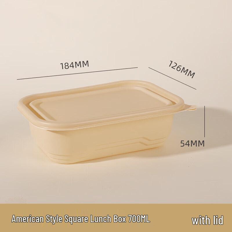 Qiwei Biodegradable Rectangular Takeaway Meal Box with Lid
