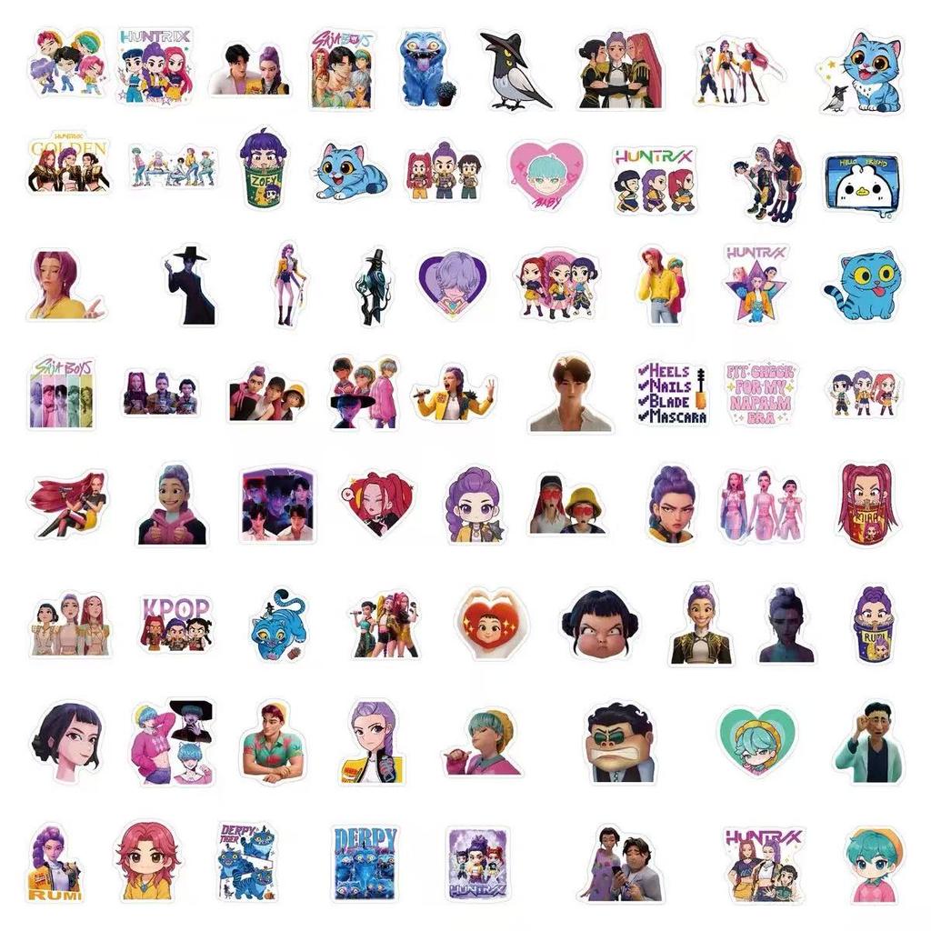 78pcs K-pop Witch Hunt Group PVC Stickers, Durable Material, Stylish Idol Prints for Journals, Phone Cases & DIY Crafts kawaii