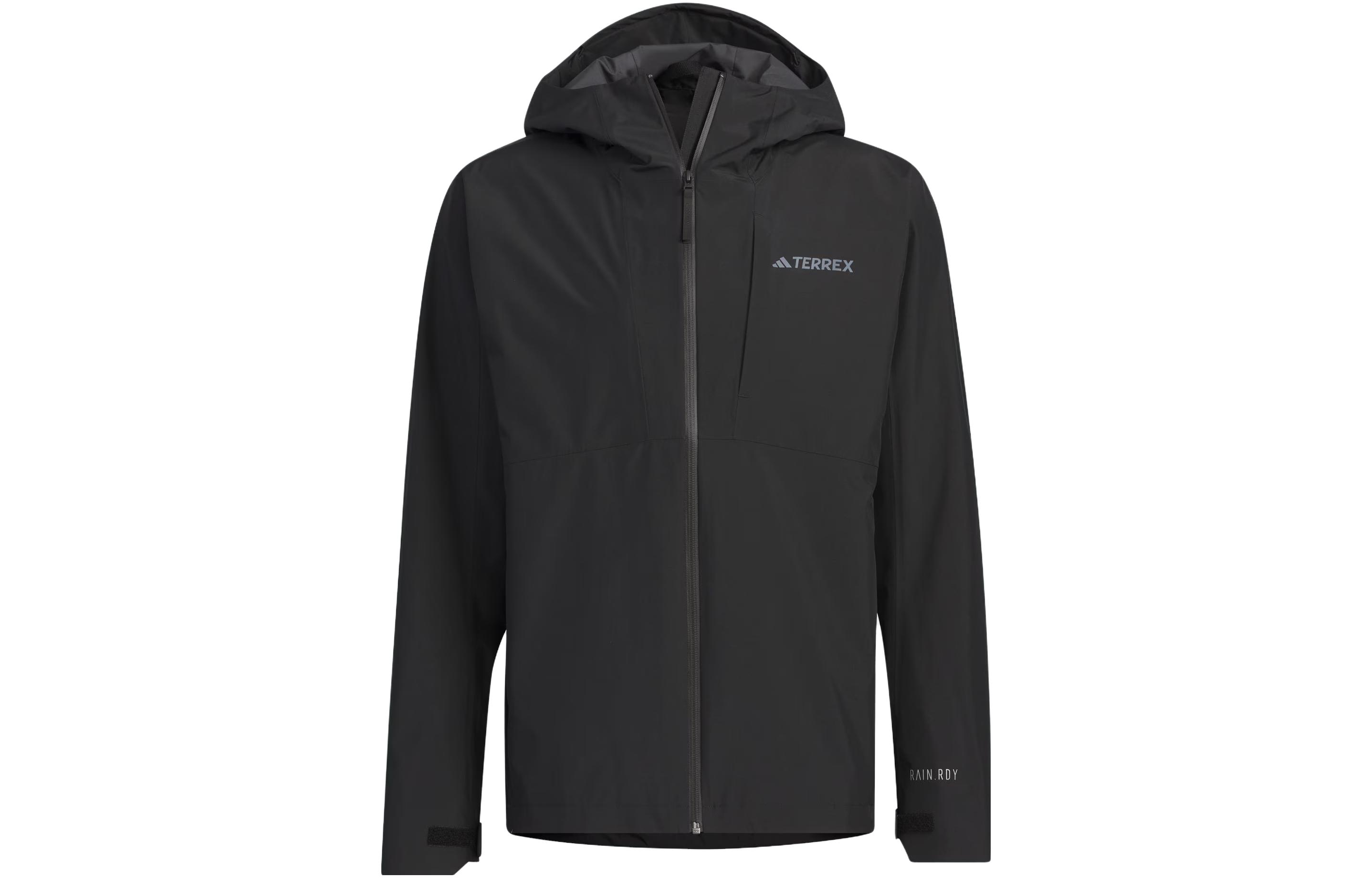 Adidas RAIN.RDYTransitional Hiking Outdoor Adventure Waterproof And Windproof Windbreaker Jacket Men s Black IL8910 M