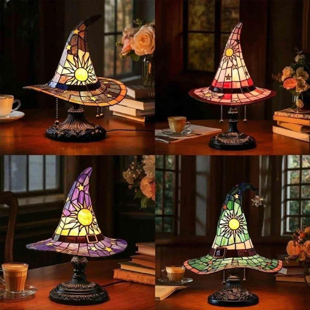 LED Witch Hat Table Lamp USB Socket Bedroom Ornament New Bedroom Decoration
