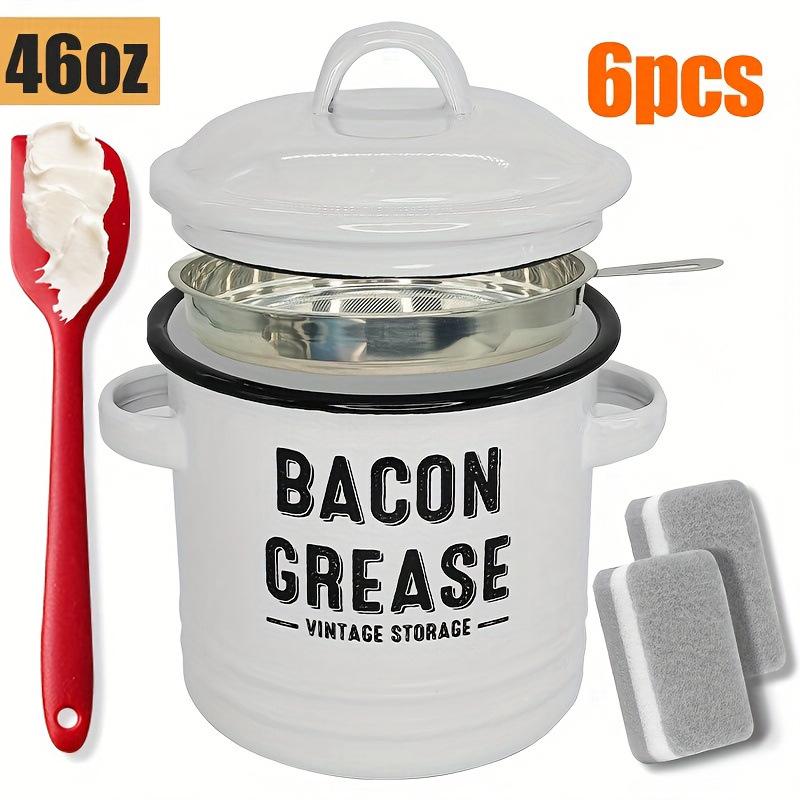 Retro Mini Enamel Stew Pot & Seasoning Jar with Lid - Double-Eared, Food Grade Storage Can