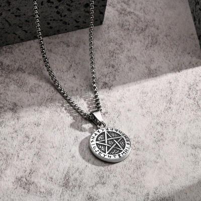 Viking Kolyeleri Beş Köşeli Yıldız Kolye İskandinav Erkekler İçin İskandinav Rünlü Muska Moda Viking Takı Aksesuar Hediye