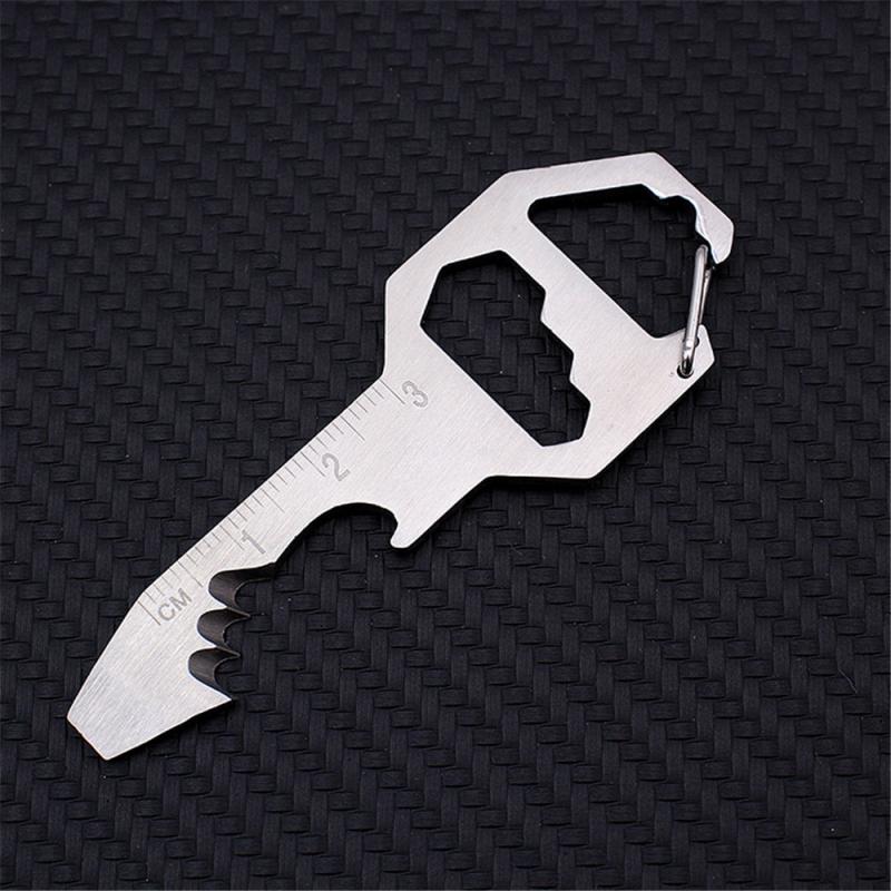 

Брелок с открывалкой для бутылок, универсальная многофункциональная открывалка для бутылок, шестиугольная подвеска из стали в форме ключа, инструмент для использования на открытом воздухе