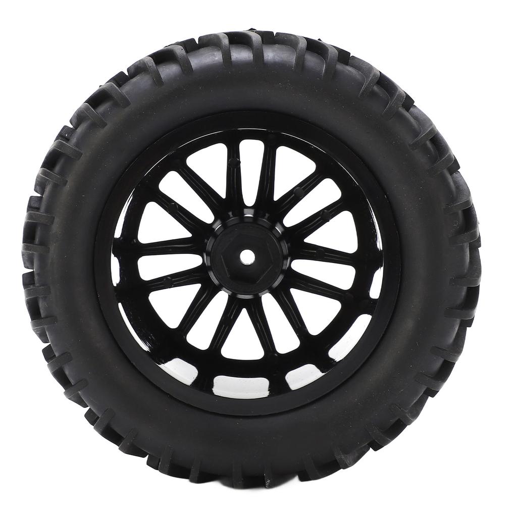 4Pcs RC Car Tires Wheel Rim Set with Sponge Inserts Arrow Pattern for 1/8 1/10 Short Course Truck Black