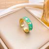 New Versatile Floral Open Ring Colorful Does Not Fade Enamel Ring Alloy Oil-drop Vintage Jewelry Party