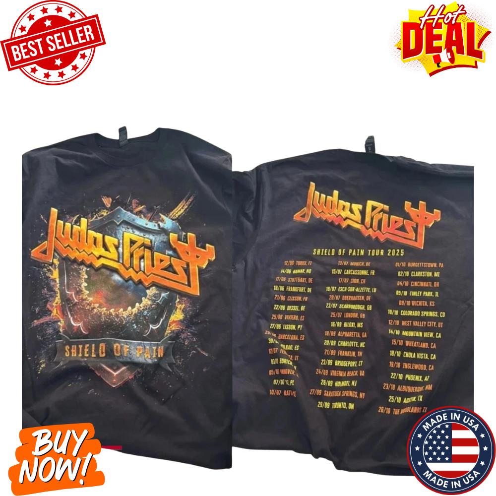 Judas Priest Shield of Pain Tour 2025 Merch Inspired T-shirt All Size Unisex T-Shirt XXXXL