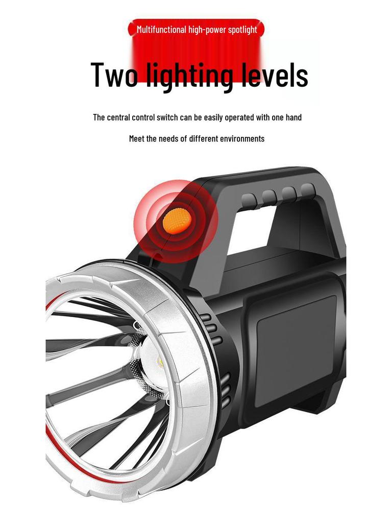 High-Power Rechargeable Outdoor Flashlight: Super Bright, Long-Range, Handheld, and Long Battery Life