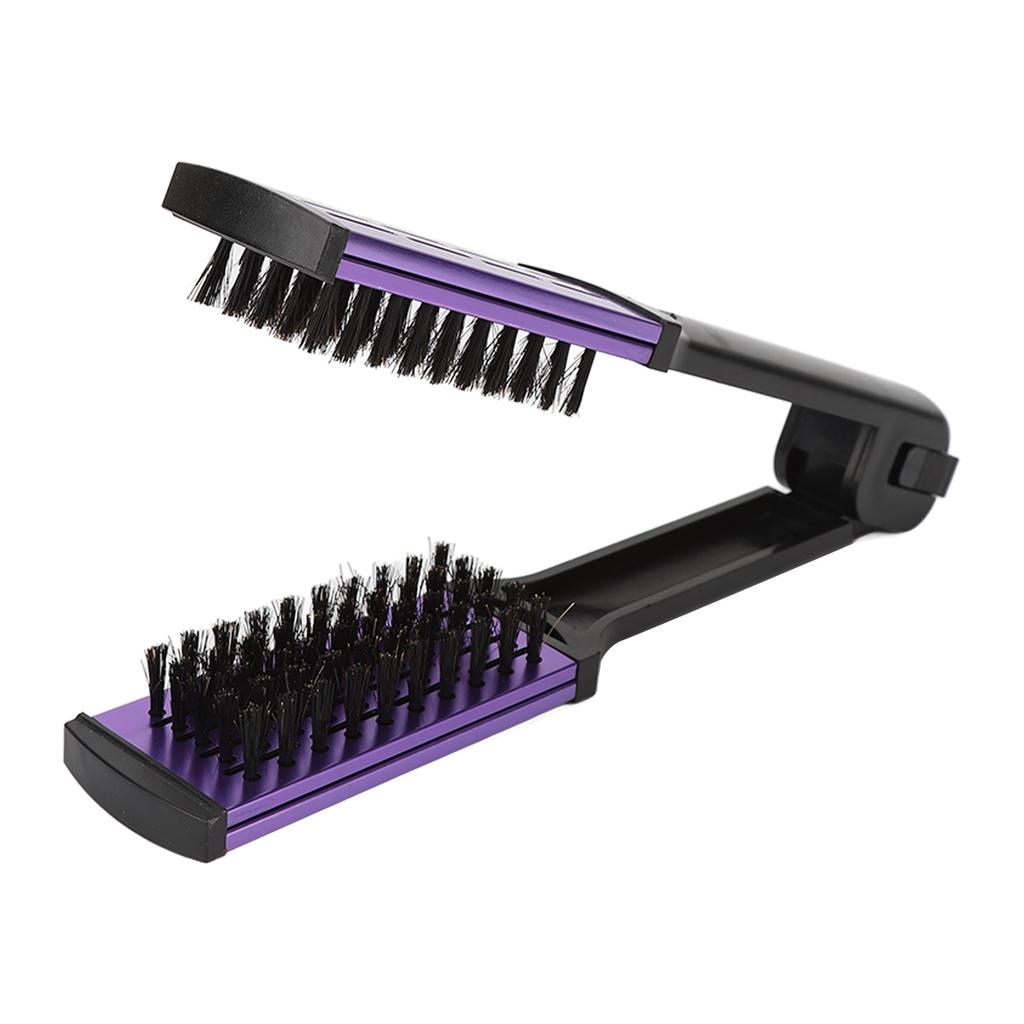 Clamp Flat Brush Double Sided Hair Straightening Artificial Bristle Splint Flat Brush