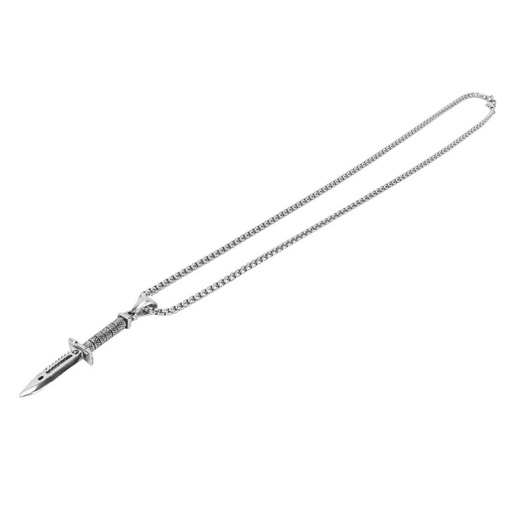 Men Knife Pendant Necklace Fashionable Male Jewelry Necklace Gift Clothes AccessorySteel Color