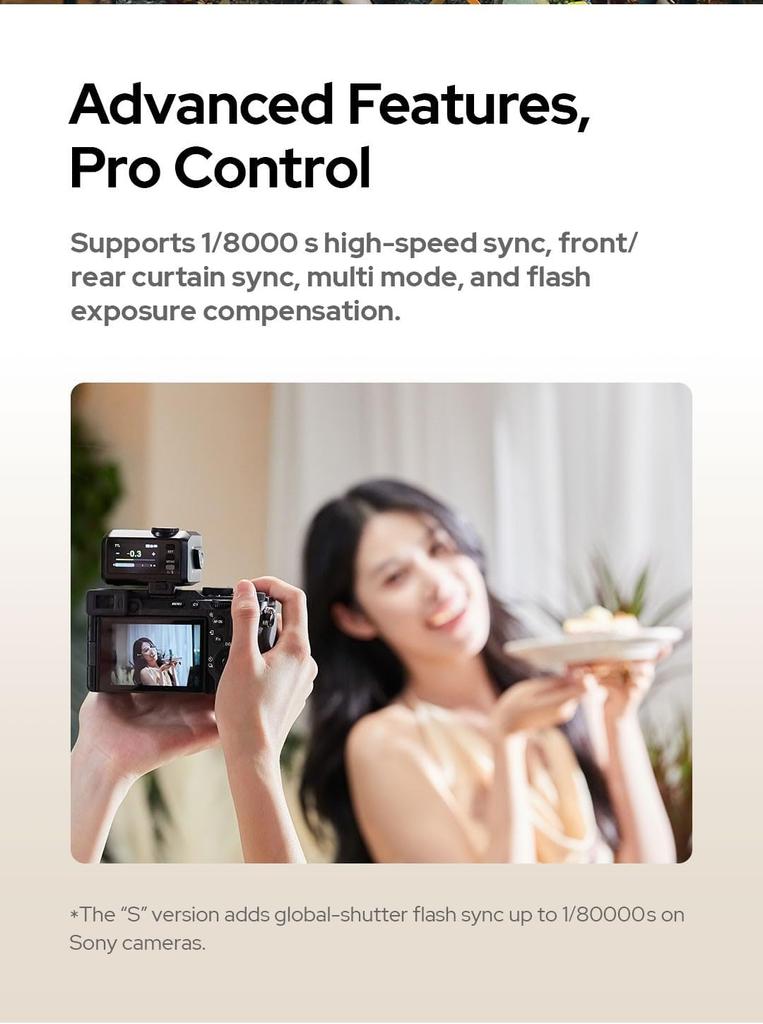 Godox iT30Pro S Camera Flash Touch Power Recovery Lightweight Design with Charging 560 Full Flashes Light Control Diffuser for Sony TTL-Compatible