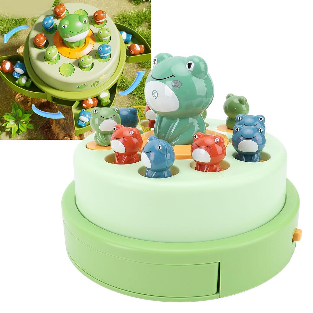 Frog Bounce and Catch Toy Electronic Music Rotating Popping Board Game for Kids Over 3 Years Old