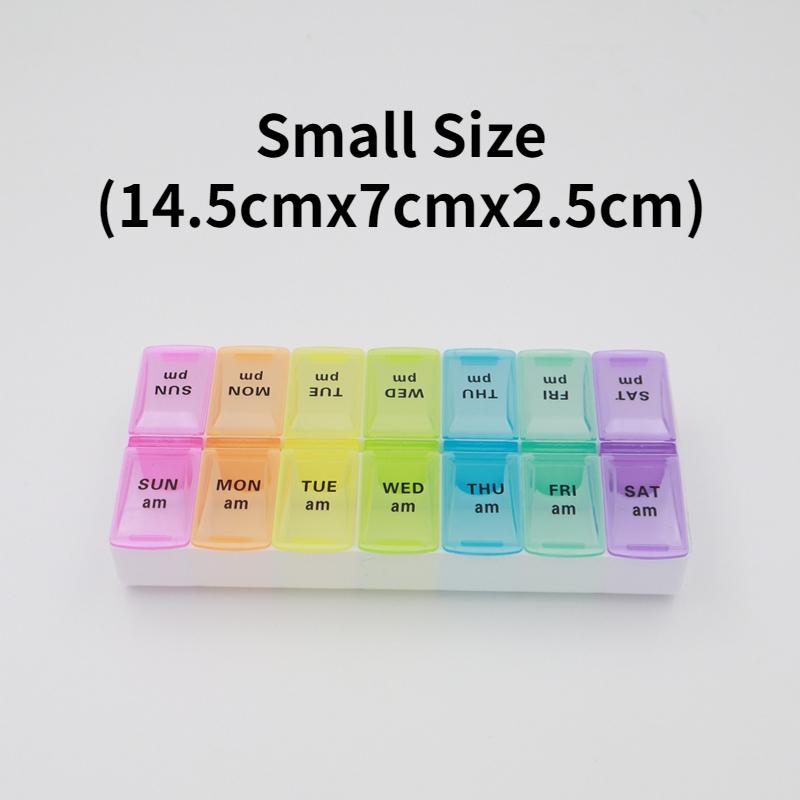 Týdenní přenosné cestovní pouzdro na pilulky Box 7 dní Organizér 14 přihrádek Nádoba na pilulky Úložný prostor Tablety Léky Vitamíny Léky Rybí oleje