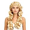 Hair Curling Hat Smooth Satin Soft Breathable Fabric Braids Twists Hat Curling Hat Women Sleeping Long Hair Cap