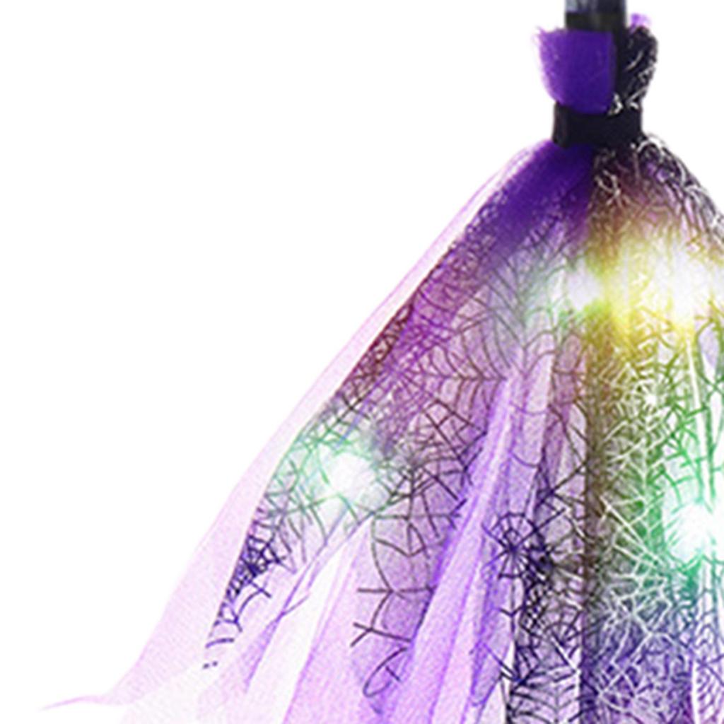Halloween Lighted Witch Broom Costume Accessory 65cm Long Decorative Home Decor