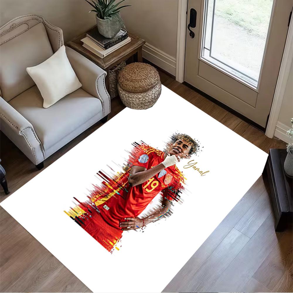 Lamine Yamal's Yamal: Future Football Floor Mat Design for Dining Room Hallway Balcony Bedrooms Anti-slip Rug Anime Office Decor Perfect Gift for Frie