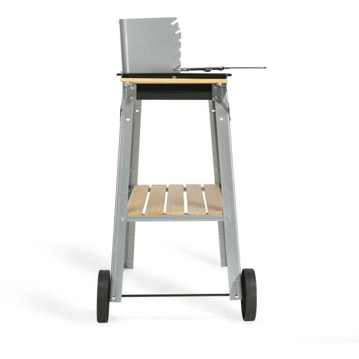 LIVOO Feel good moments - Barbecue charbon finition bois - Gris - Barbecue charbon finition bois