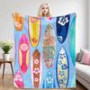 Tropical Surfboards Winter And Summer French Plush Blanket Soft And Fluffy Comfortable Wool Blanket Sofa Ideal Gift