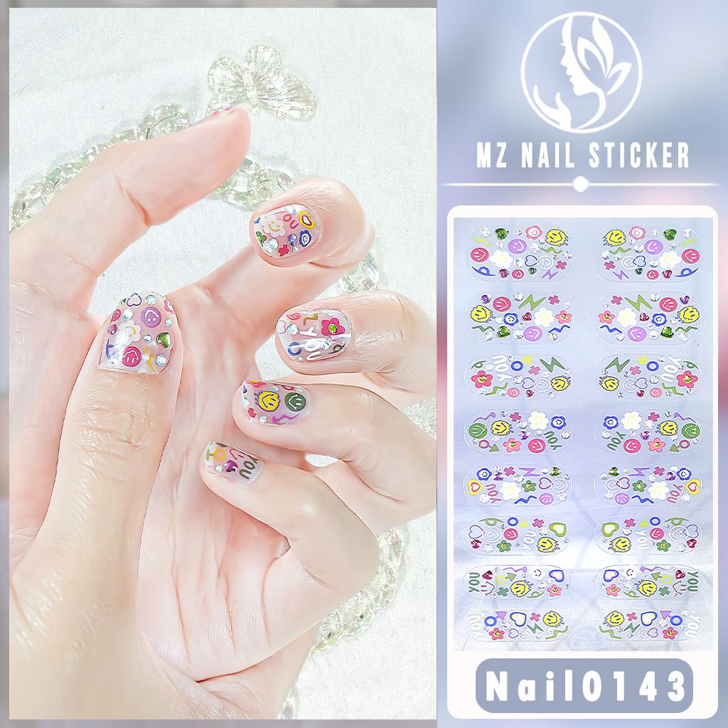 Nail16 Refers To Stereoscopic White Ultra Thin Non-trace Gel Nail Oil Film Popular Color Temperament Sweet Cool Wind Nail Art Sticker