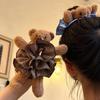 High Elasticity Plaid Ponytail Holder Versatile Hair Rope Gift Plush Bear Scrunchies  Party