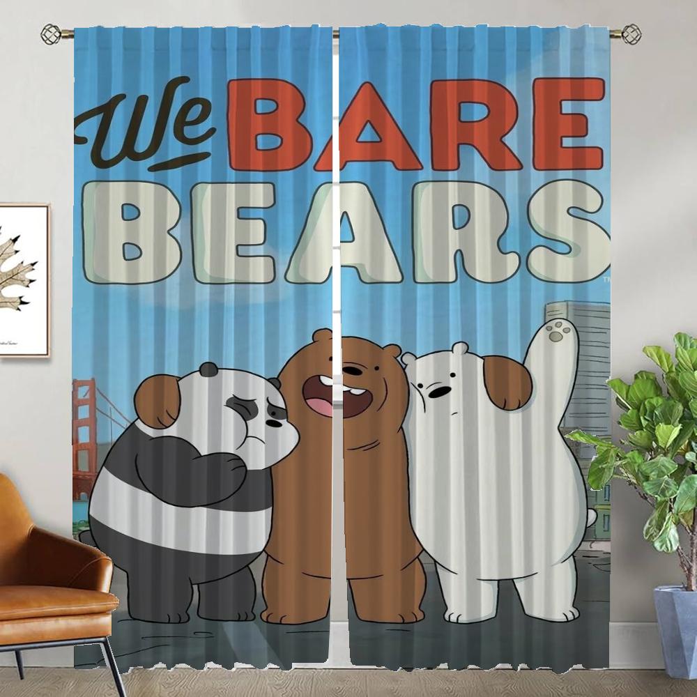 We Bear Bears Blackout Curtain for Room 2 Panel Modern Living Room Curtains Shades Home Interior Curtains Tulle for Bedroom