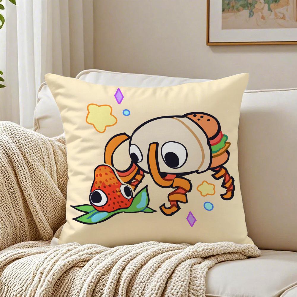 Funny fashion icon colorful BBugsnax Cushion Cover Linen Pillowcase Soft  for Sofa Bed Home Room Decor