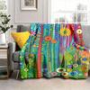 Leopard Print Blanket Fashion Turquoise Blue Gold Cheetah Spots Animal Pattern Throw Blanket Soft Warm Sofa Couch Living Room