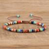 2x4mm Dainty Imperial Jasper Bracelet for Women Handwoven Adjustable Healing Stone Jewelry Alloy Main Material for Anniversary