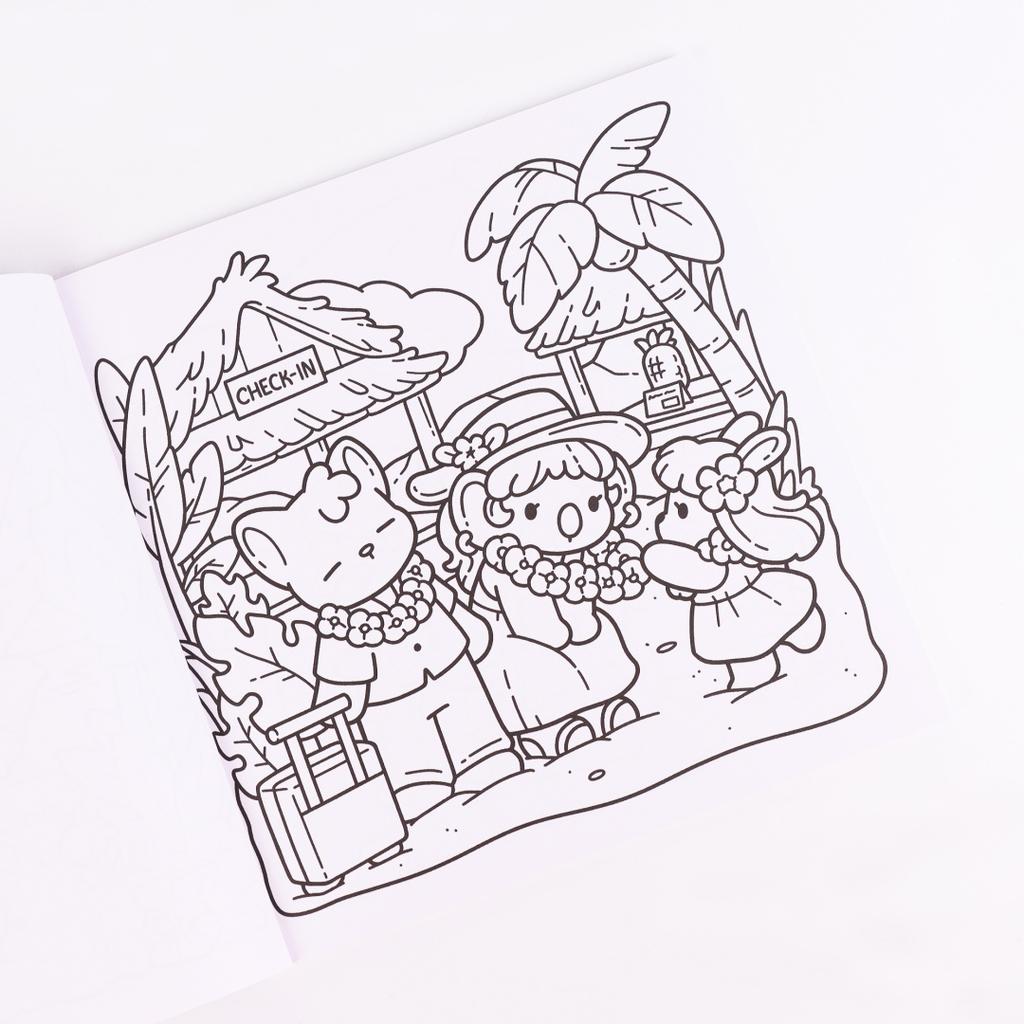 Cozy Hawaii | Puzzle Stress Relief | Adult Coloring Book | Contains Pages of Cute Animal Play Scenes | Exquisite Pattern | Cl