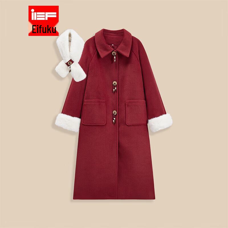

IEF Women s New Year Red Woolen Coat S