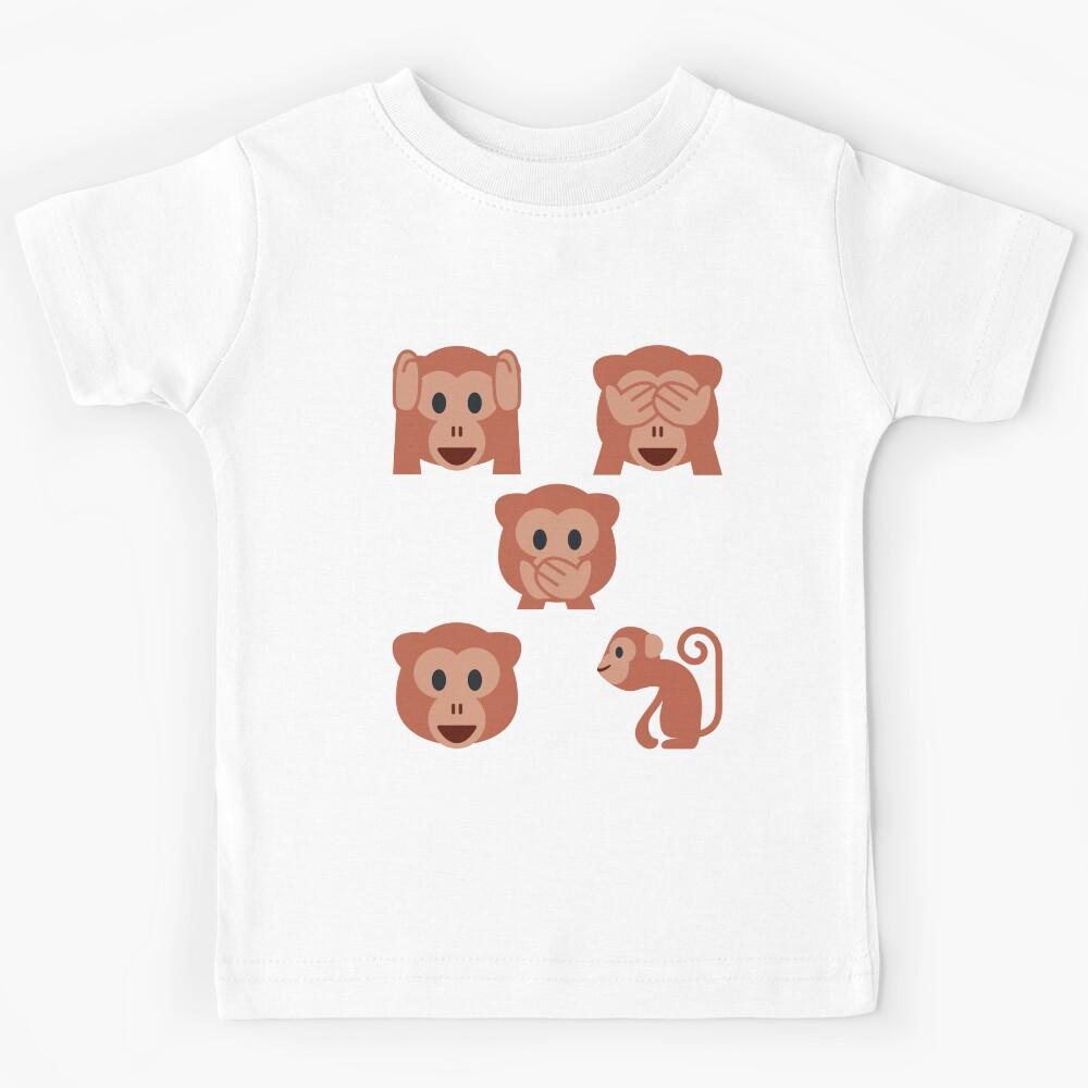 Cute Monkey Emoji Kids T-Shirt 110