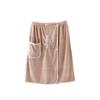 With Pocket Shower Towel Solid Color Short Towel Skirt Bathrobe Men Wearable Bath Towel  Shower
