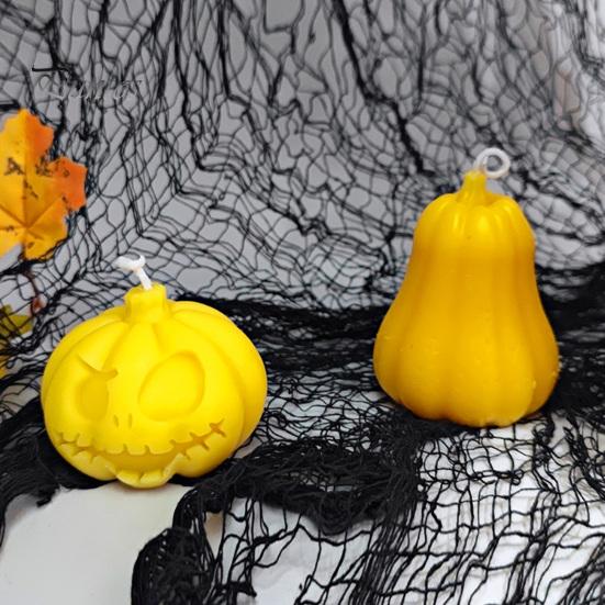 Kürbis-Ornamentform DIY Kerzen-Silikon für Halloween, Handgefertigte Duftkerzen-Herstellungsform, Wiederverwendbare Bastel-Gießform für Gips, Zement, Ton, Epoxidharz