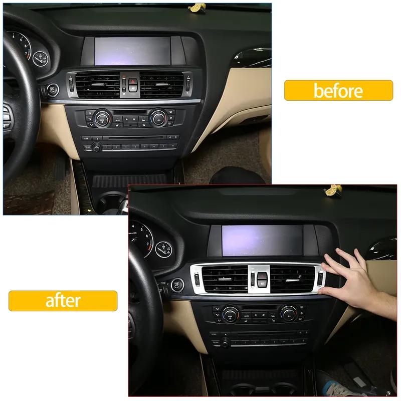 Car Center Control Air Condition Outlet Vent Frame Cover For BMW X3 F25 2011 2012 2013 2014-2017 ABS Trim Interior Accessories