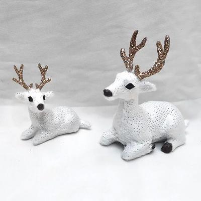 Small Deer Christmas Deer Ornaments Decoration Garden Miniatures Props New Year Xmas Elk Display Window Kids Gift