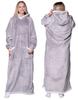 Decke Oversize Pullover Warm Dicke Deckenpullover 2in1 XXL Grau Fell [Kb-Xl1]
