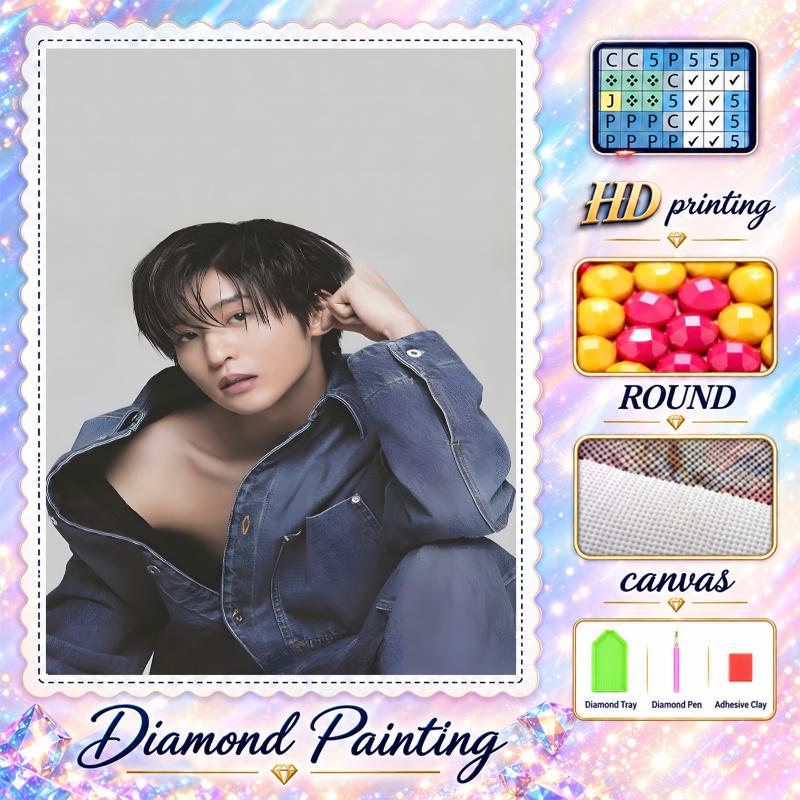 Meguro Ren Diamond Painting Kit 5D Full Drill DIY Diamond Mosaic Wall Art Home Decor