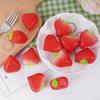 5Pcs Simulation Strawberry Fake Fruits Ornaments Heart-shaped Strawberry Model Photography Props Making Craft Cakes Accessories