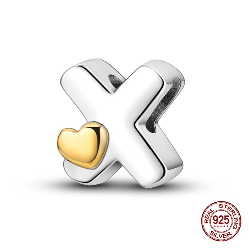 26 A- Z Alphabet Beads Copper Love Letter Charms Fits Original 3Mm Womans Bracelet Bangle Zircon Beads Diy Jewelry Gifts