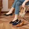 Kitten Heel Pointed Head Light Mouth Knitted Bow High Heels Spring New Light Mouth Temperament Not Tired Feet Single Shoes