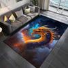 1 STuks Vlammende draak in de ruimte Print Tapijt Vloerkleed voor Woonkamer Slaapkamer Bank Deurmat Huisdecoratie Antislip Vloermat