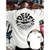 European Size Men'S Trendy Loose-Fitting Round Neck T-Shirt, Casual Everyday Short-Sleeve Tee, DEUS, Print T-Shirt, Suitable As a Gift