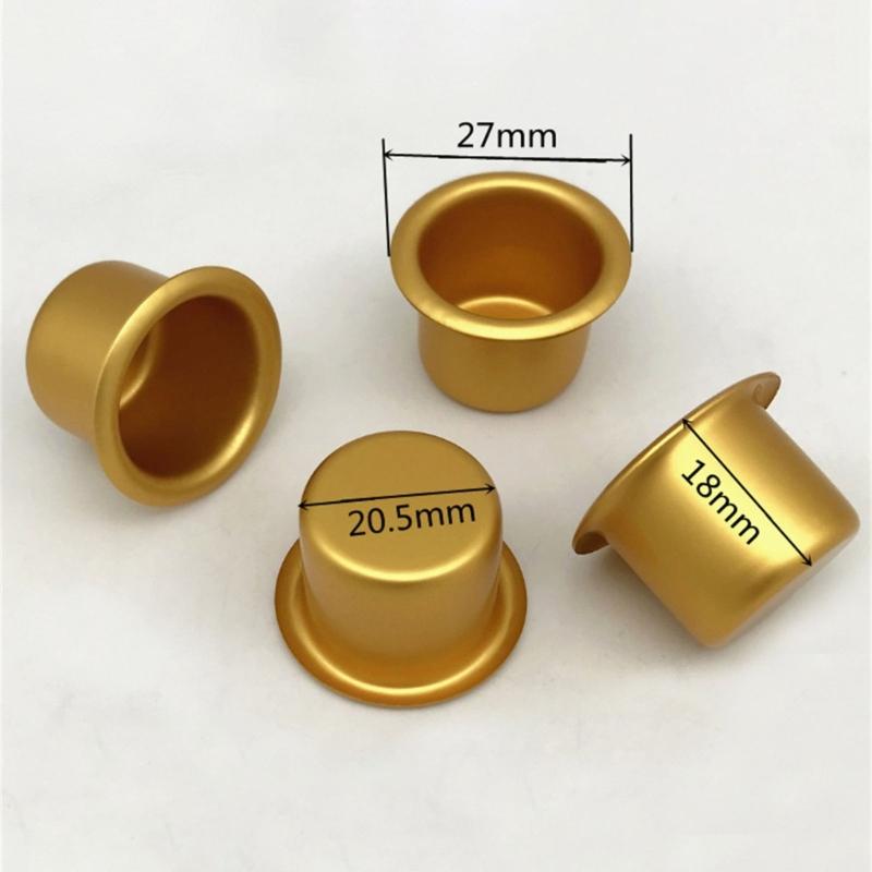Festliche Goldene Aluminium Kerzenbecher Kerzenständer Einsätze Halter Tropfschalen Sicher für Zuhause Feiertags-Party Dekoration