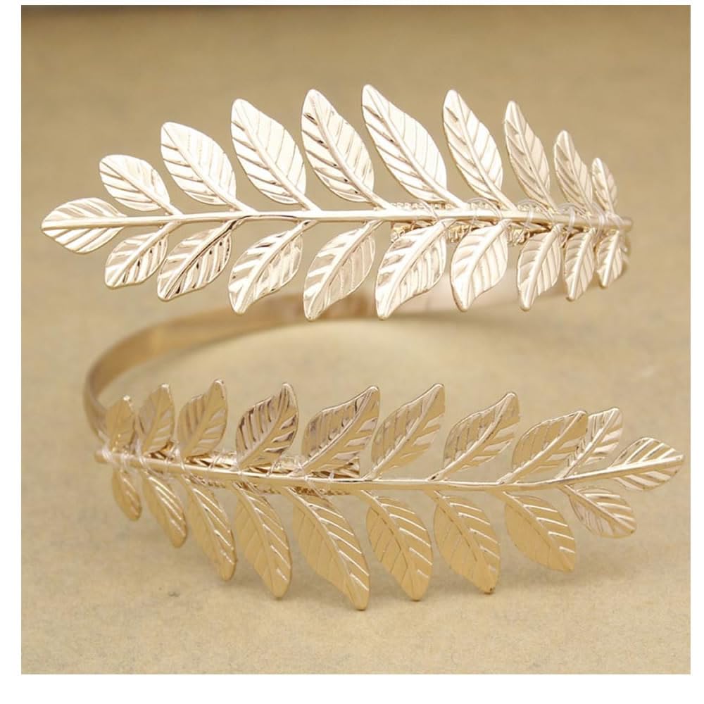 Armbånd Armmansjett Armbånd Tilbehør Smykker Armbånd Overarmsarmbånd Gull Laurbærblad Blad Gull Armring NT226 [Grønn Piercing]