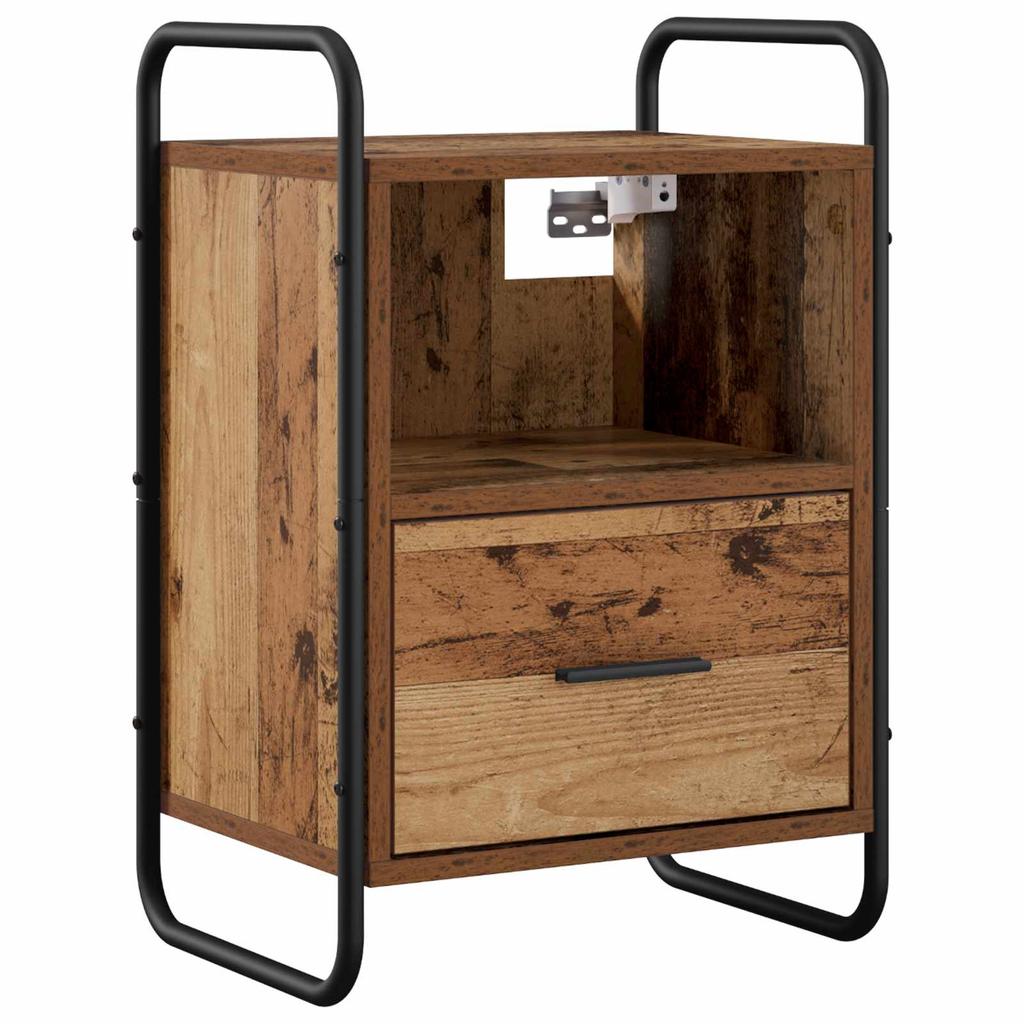 Hanging Nightstand 2 Pcs Reclaimed Wood 40 X 30 X 60 Cm