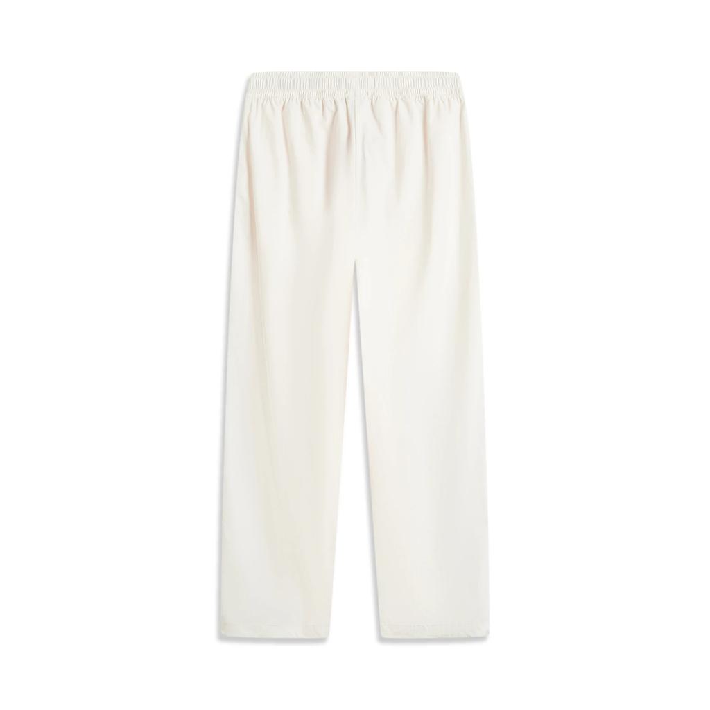 Li Ning Sports Trend Series Loose Comfortable Solid Color Casual Pants Women Bottoms Off-White AYKU532-1